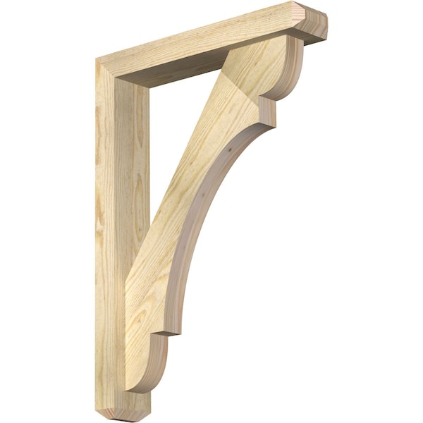 Ekena Millwork Olympic Craftsman Rough Sawn Bracket w/ Offset Brace, Douglas Fir, 4"W x 20"D x 28"H BKT0402X20X28OLY04RDF - main